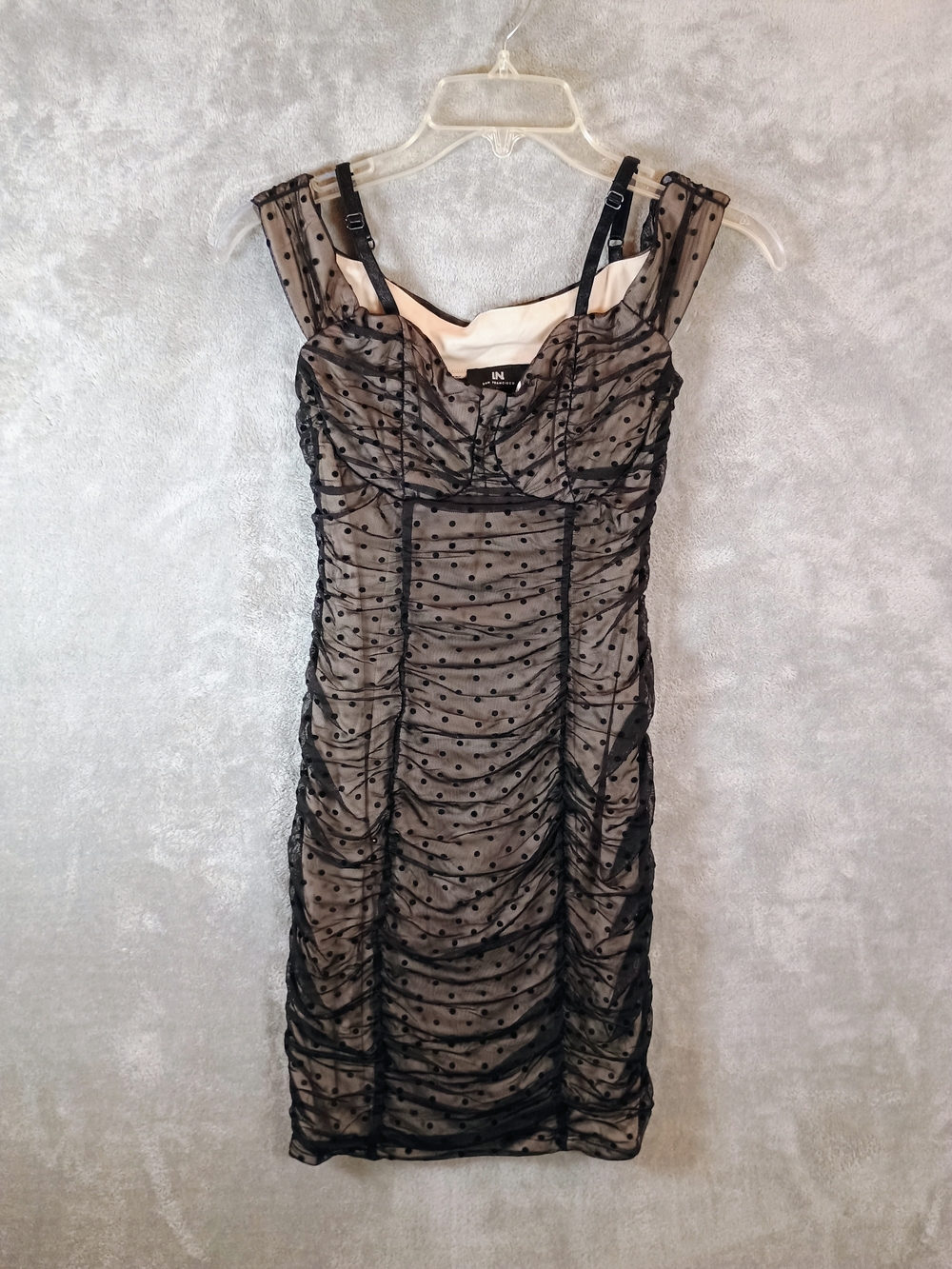 Prom/Homecoming Black Mesh Ruched Sheath Dress Small